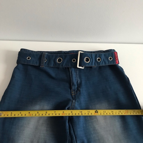 NWOT Hot Kiss Low Rise Belted Bell Bottoms Blue Jeans 90’s Y2K - Picture 13 of 16
